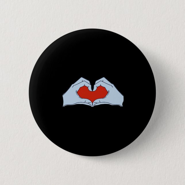 Badge Rond 5 Cm Skeleton Heart Hands Classic & Basic Halloween (Devant)