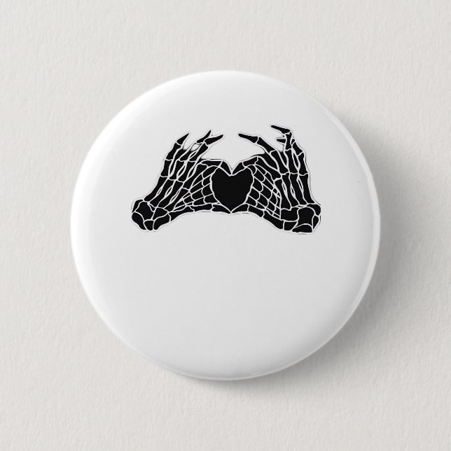 Badge Rond 5 Cm Skeleton Heart Hands - Classique (Devant)