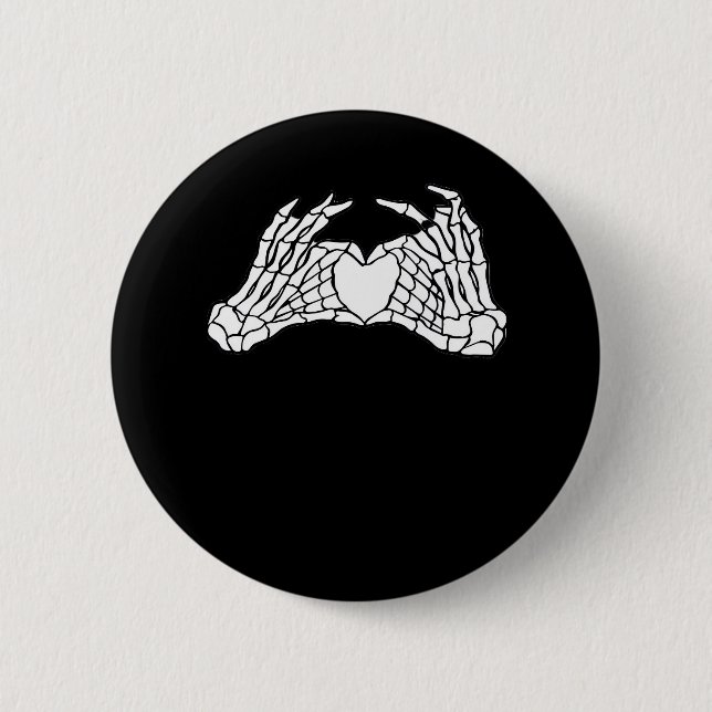 Badge Rond 5 Cm Skeleton Heart Hands - Lumière (Devant)