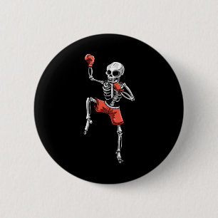 Badge Rond 5 Cm Skeleton Muay Thai Halloween Kickboxing Mixed mart