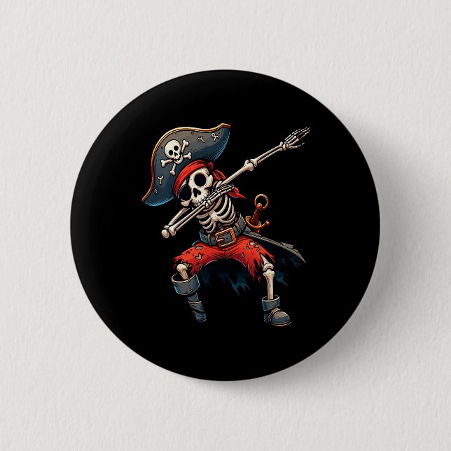 Badge Rond 5 Cm Skeleton Pirate Kids (Devant)