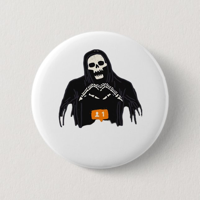 Badge Rond 5 Cm Skeleton Pur-Coeur Follower Classic (Devant)