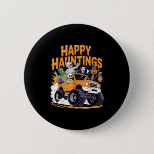 Badge Rond 5 Cm Skeleton Zombie Vampire Monster Camion Halloween T