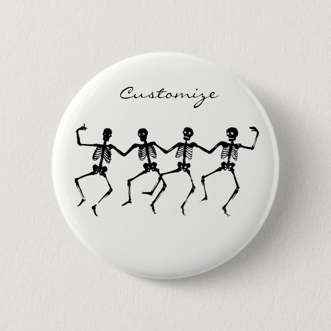Badge Rond 5 Cm Skeletons dansants Halloween Thunder_Cove (Devant)