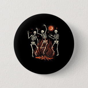 Badge Rond 5 Cm Skeletons de danse mystique d'Halloween