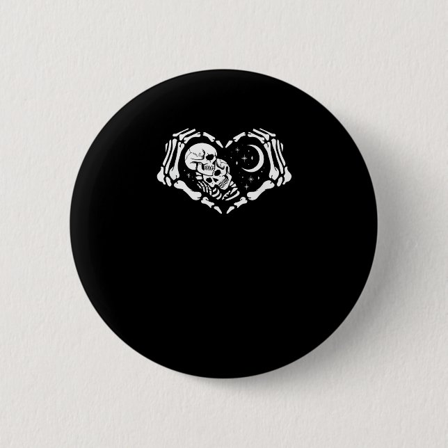 Badge Rond 5 Cm Skeletons Mains de coeur (Devant)