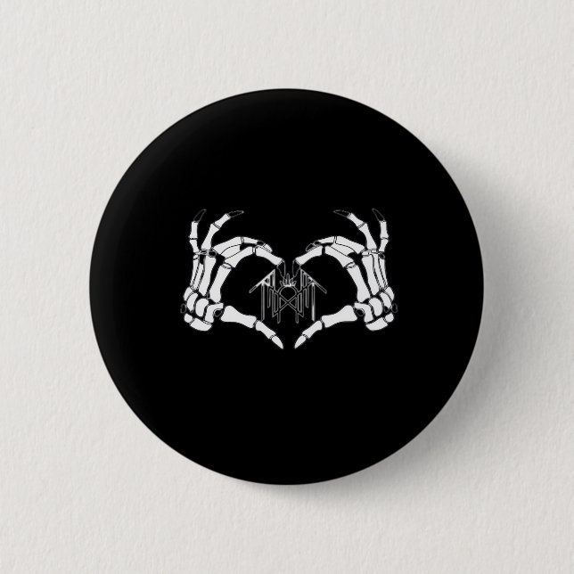 Badge Rond 5 Cm Skeletons Token Heart Hands (Devant)