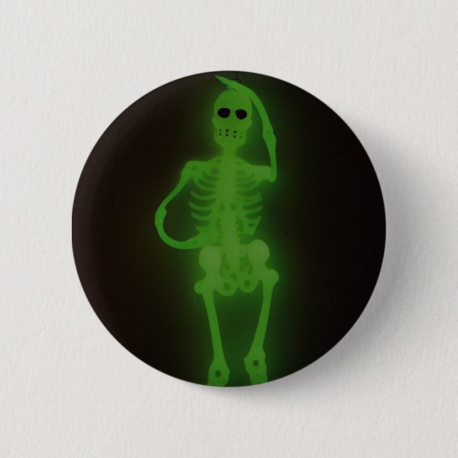 Badge Rond 5 Cm Skelton au néon (Devant)