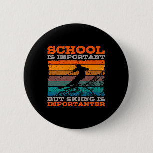 Badge Rond 5 Cm Ski alpin Retro École Vintage Slope ski alpin Ski