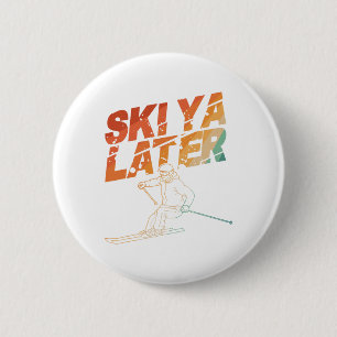 Badge Rond 5 Cm Ski Art Pour Hommes Femmes Snowboard Ski Hiver Nei