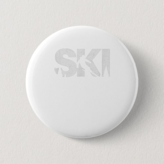 Badge Rond 5 Cm Ski Cool Style Ski Alpine Skier Cadeau (Devant)