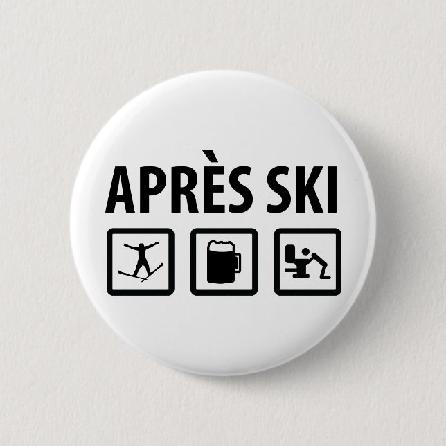 Badge Rond 5 Cm ski d'Apres (Devant)