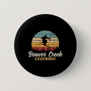 Badge Rond 5 Cm Ski de Beaver Creek Colorado Montagne Vintage Ski