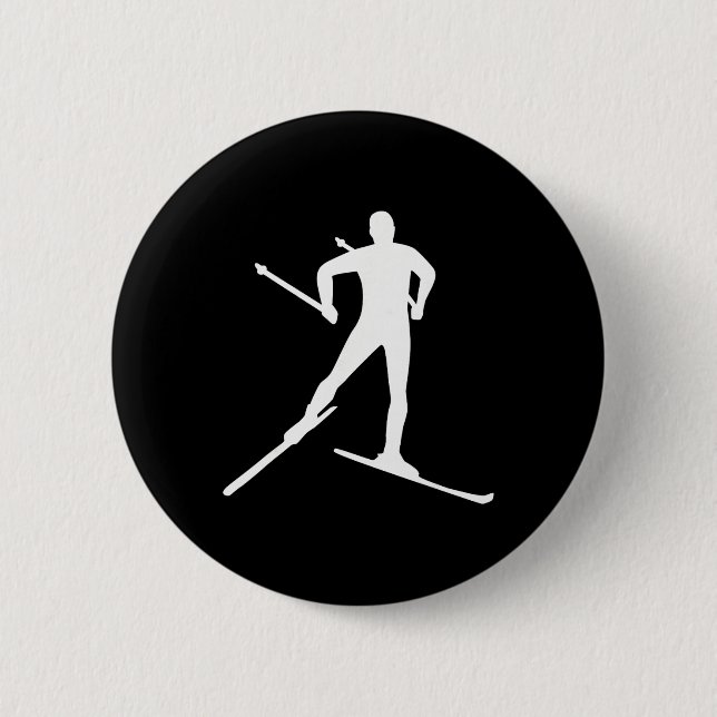 Badge Rond 5 Cm Ski de fond  (Devant)