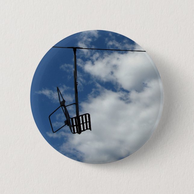 Badge Rond 5 Cm Ski et ciel (Devant)