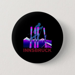 Badge Rond 5 Cm Ski et snowboard à Innsbruck Rétro 90 Innsbr