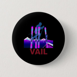 Badge Rond 5 Cm Ski et snowboard à Vail Rétro 90 Vail Ski