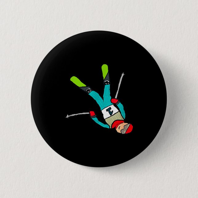 Badge Rond 5 Cm Ski freestyle (Devant)