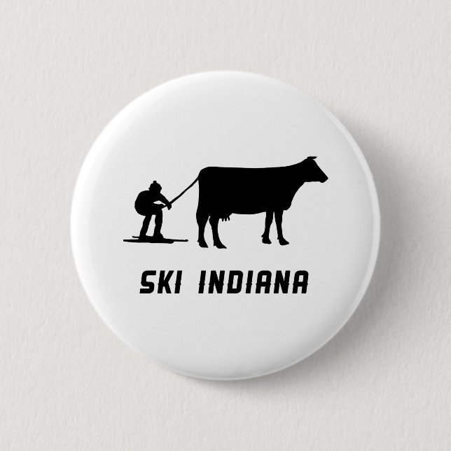 Badge Rond 5 Cm Ski Indiana (Devant)