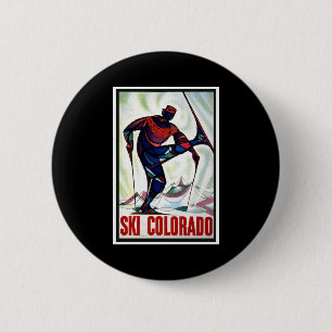 Badge Rond 5 Cm Ski le Colorado