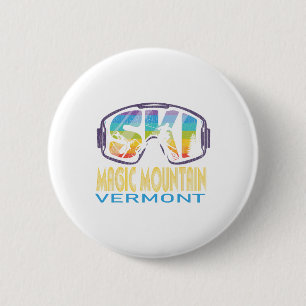 Badge Rond 5 Cm Ski Magic Mountain Vermont Vacances ski