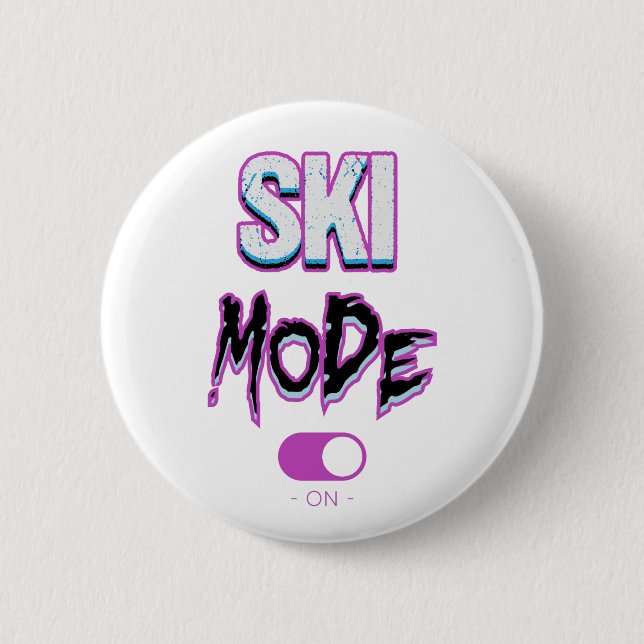 Badge Rond 5 Cm Ski mode-on- (Devant)