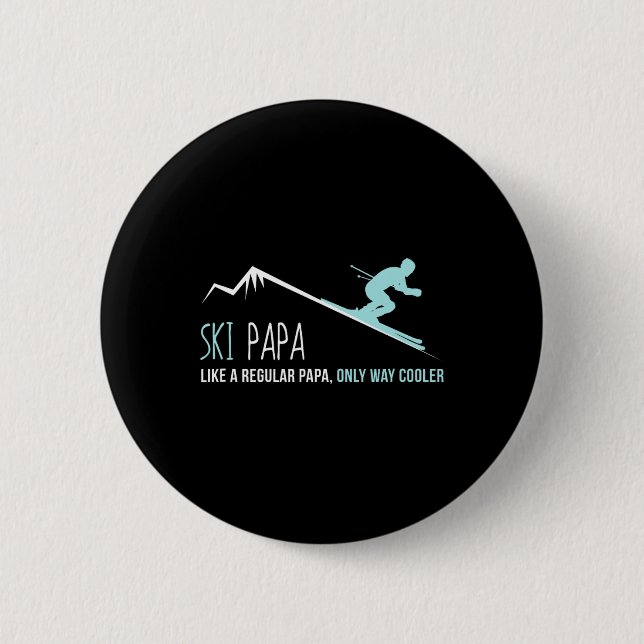 Badge Rond 5 Cm Ski Papa (Devant)