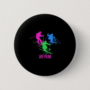 Badge Rond 5 Cm Ski Retro Jay Peak Vermont Skier 90s