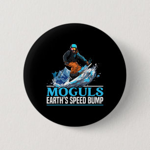 Badge Rond 5 Cm Ski Skier Saison Ski hiver Sport neige Mogul Ski