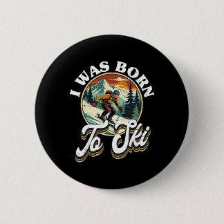 Badge Rond 5 Cm Ski Skiing Winter Sport 