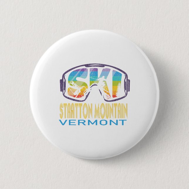 Badge Rond 5 Cm Ski Stratton Mountain Vermont Skiing Vacation  (Devant)