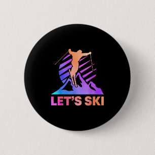 Badge Rond 5 Cm Ski Vintage 80s 90s