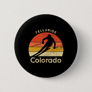Badge Rond 5 Cm Ski Vintage Telluride Colorado Montagne 