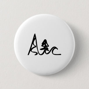 Badge Rond 5 Cm Ski VTT Surf Montagnes Vagues Océan Amusement Si