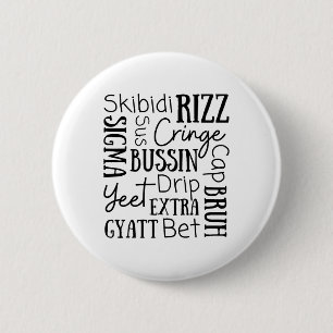 Badge Rond 5 Cm Skibidi Rizz Drôles Enfants Rizz Bussin Gen Z Noël
