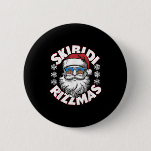Badge Rond 5 Cm Skibidi Rizzmas Noël Xmas Rizz Père Noël Ch