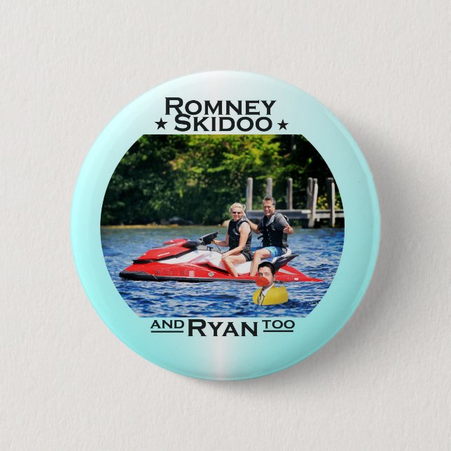 Badge Rond 5 Cm Skidoo et Ryan de Romney, aussi (Devant)