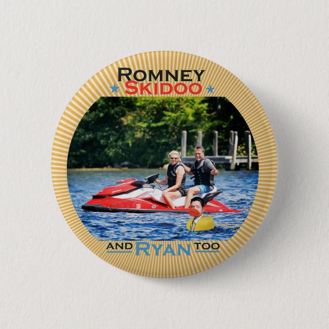 Badge Rond 5 Cm Skidoo et Ryan de Romney, aussi (Devant)