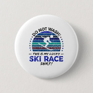 Badge Rond 5 Cm Skieur Drôle de Ski Racer Citation Rétro Vintage G