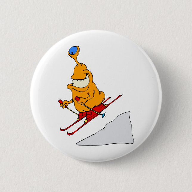 Badge Rond 5 Cm Skieur martien (Devant)