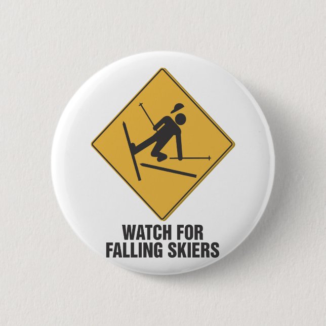 Badge Rond 5 Cm Skieurs en baisse (Devant)