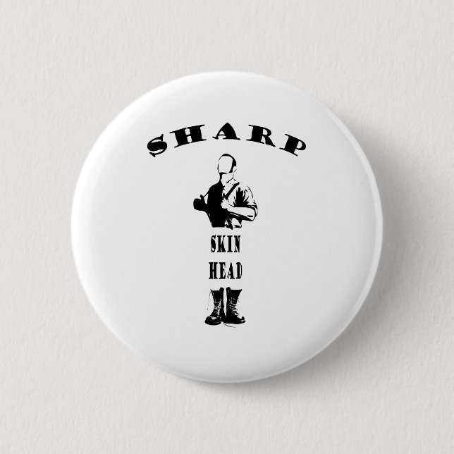 Badge Rond 5 Cm skinhead pointu (Devant)
