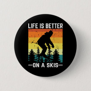 Badge Rond 5 Cm Skis, ski alpin, _16 