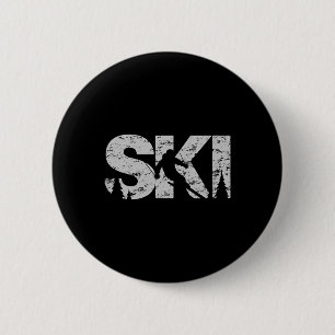 Badge Rond 5 Cm Skis Skier Gift Women Men