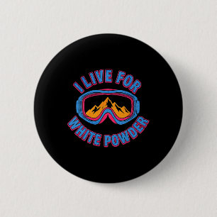 Badge Rond 5 Cm Skis Snowboard Rétro Hommes Femmes Vintage 80s 90s