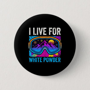Badge Rond 5 Cm Skis Snowboard Rétro Hommes Femmes Vintage 80s 90s