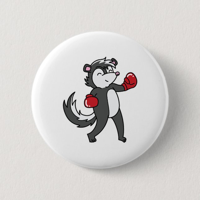Badge Rond 5 Cm Skunk Boxe (Devant)