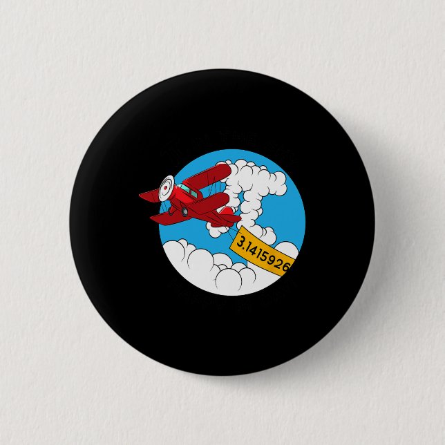 Badge Rond 5 Cm Sky Avion Funny Math Nerd Anniversaire Cadeau Pi J (Devant)