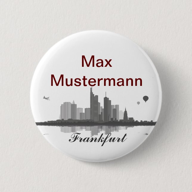Badge Rond 5 Cm Skyline Button / Feker / Pin (Devant)
