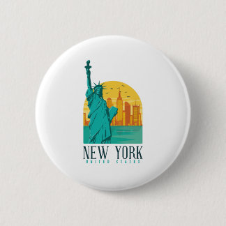 Badge Rond 5 Cm Skyline de New York